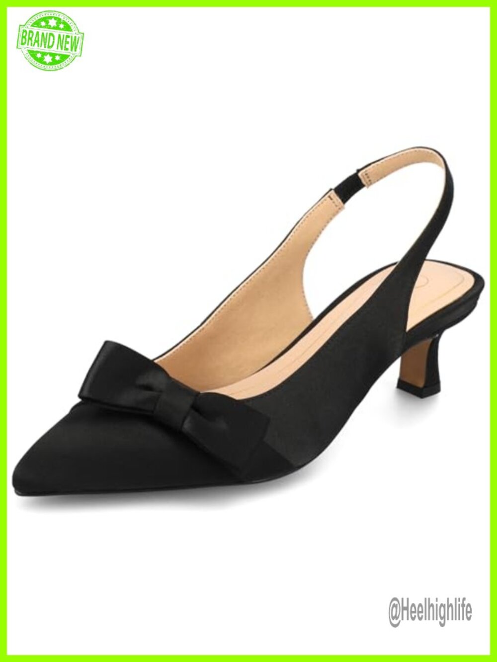 Slingback Kitten Heel Pointed Toe Dress Pumps